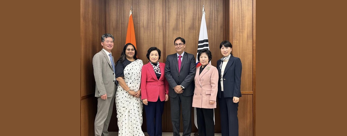 Amb Amit Kumar met Ms. Myung-Hee Jo, Member, National Assembly and Ms. Jin Du Soo, Chairman, India-Korea Association, Daegu