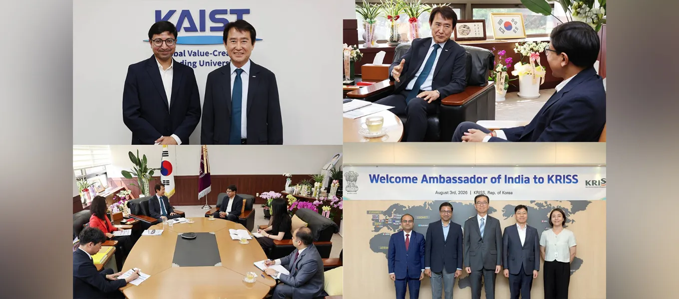 Ambassador during his visit to Daejeon, the "City of Science" met heads of prominent institutions of the ROK's S&T ecosystem including Korea Research Institute of Standards and Science(KRISS), Korea Advance Institute of Science and Technology (KAIST) on 03-04 August 2026
